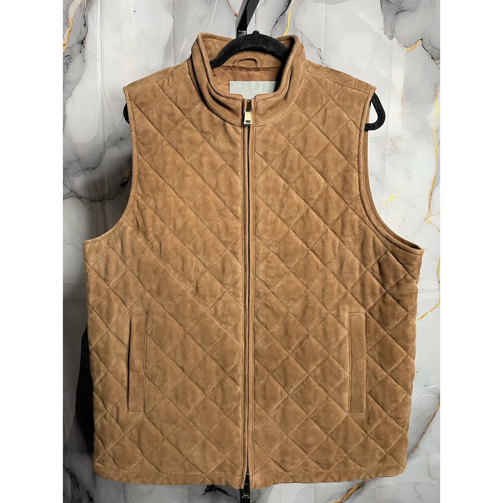 Neiman Marcus Suede Quilted Vest Size XL